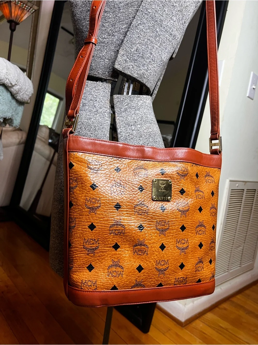 Vintage MCM Cognac Visetos Hobo Shoulder Bag
